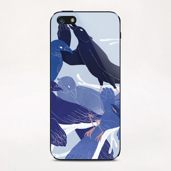 les oiseaux bleus iPhone & iPod Skin by Florehenocque