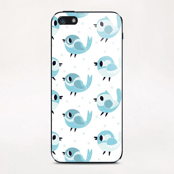 Blue Birds Pattern iPhone & iPod Skin by Claire Jayne Stamper