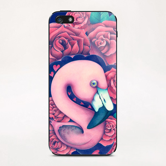 Heart Queen Flamingo iPhone & iPod Skin by Anna Cannuzz Canavesi