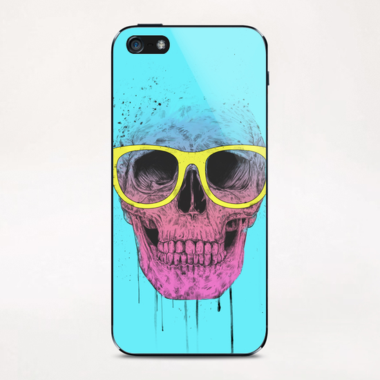 Pop art skull with glasses iPhone & iPod Skin by Balazs Solti
