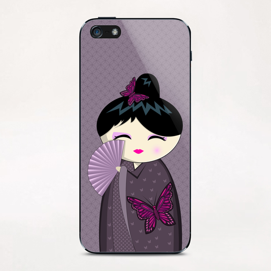 Purple kokeshi iPhone & iPod Skin by PIEL Design