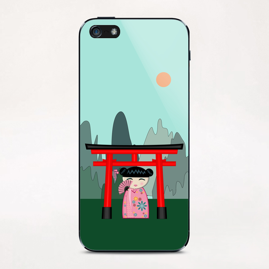 Red gate kokeshi iPhone & iPod Skin by PIEL Design