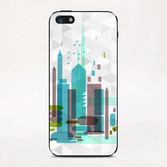 Blue City iPhone & iPod Skin by Vic Storia