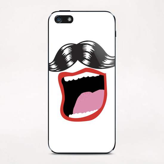 Moustache Mouth iPhone & iPod Skin by Alex Xela