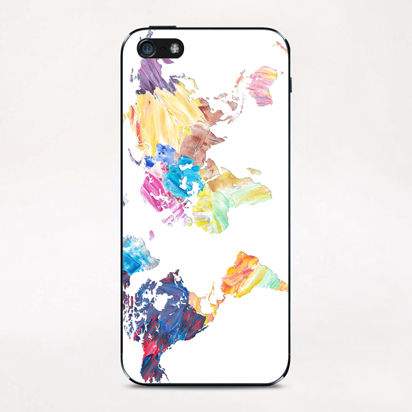 Abstract Colorful World Map iPhone & iPod Skin by Art Design Works