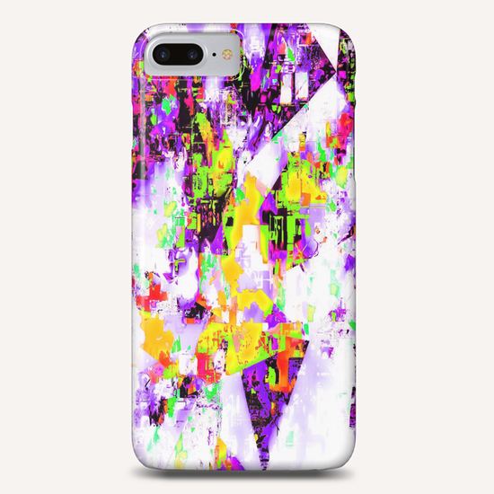 geometric triangle pattern abstract in purple yellow green Phone Case by Timmy333