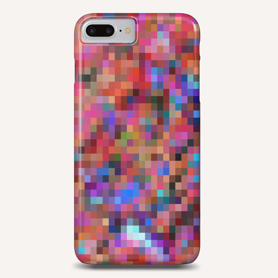 geometric square pixel pattern abstract background in pink blue orange purple Phone Case by Timmy333