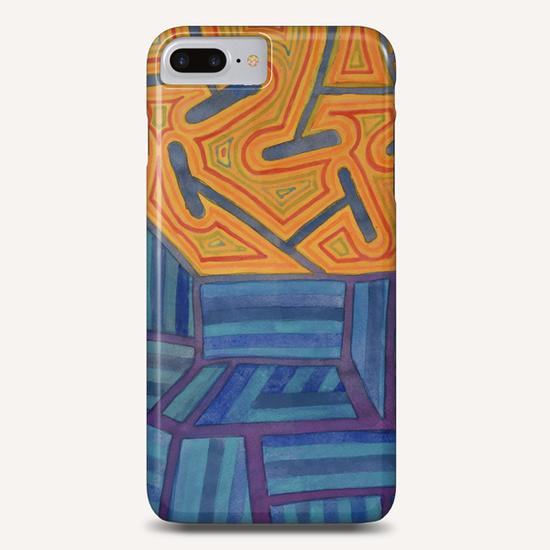 Blue Striped Segments combined with  An Orange Area   Phone Case by Heidi Capitaine