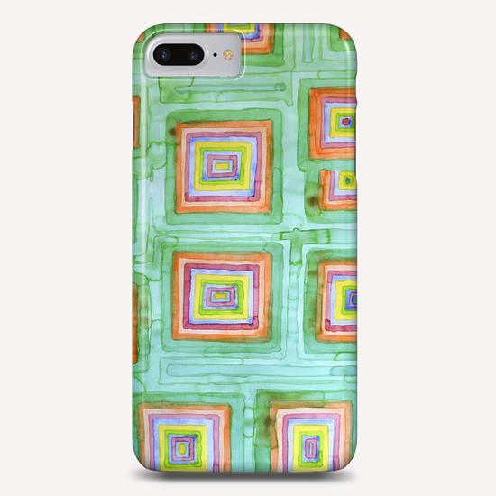 Multicolored Squares on Green Pattern  Phone Case by Heidi Capitaine