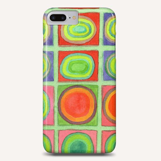 Green Grid filled with Circles and intense Colors  Phone Case by Heidi Capitaine