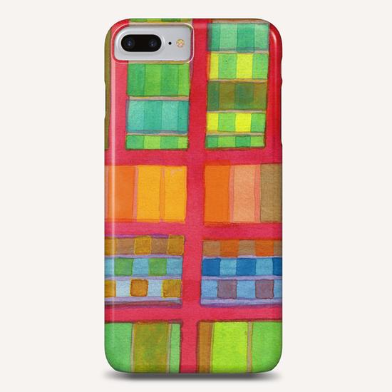Red Grid with Checks Pattern and vertical Stripes  Phone Case by Heidi Capitaine