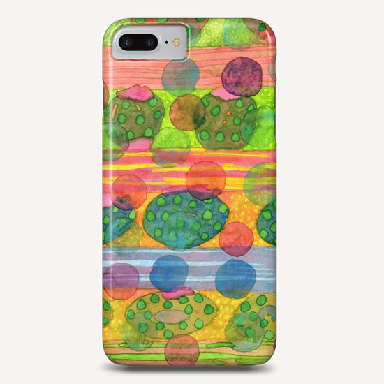Round Shapes within and above horizontal Stripes  Phone Case by Heidi Capitaine