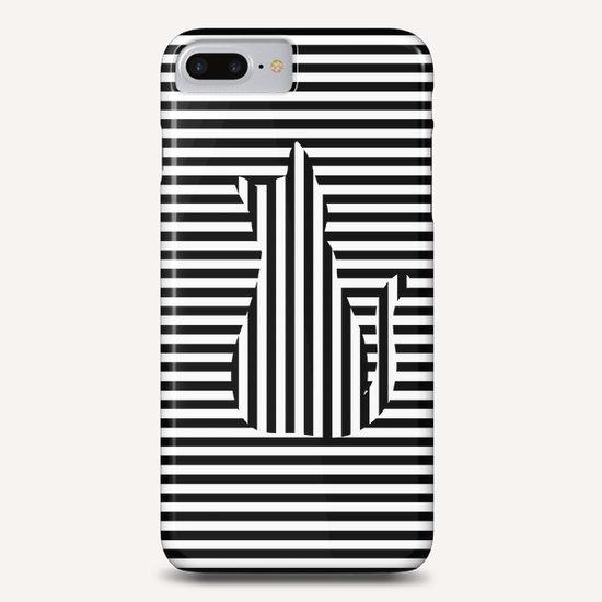 Cute Cat silhouette on Stripes 2 Phone Case by Divotomezove