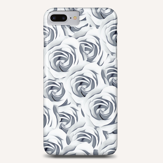 rose pattern texture abstract background in black and white Phone Case by Timmy333