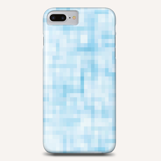 geometric square pixel pattern abstract in blue Phone Case by Timmy333