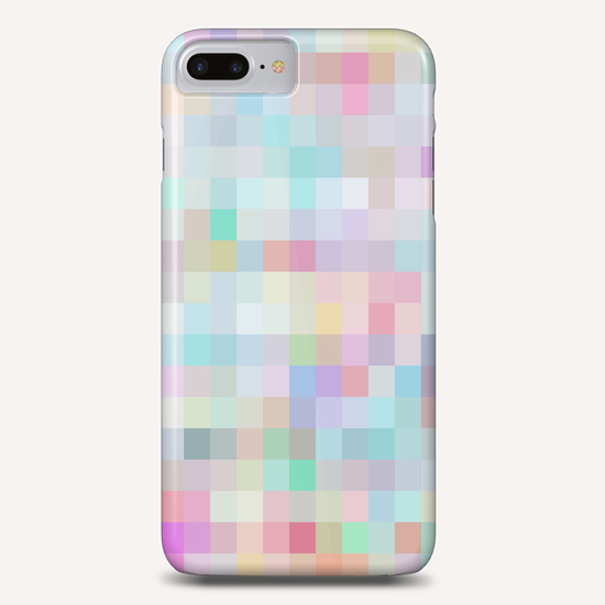 geometric square pixel pattern abstract in blue and pink Phone Case by Timmy333