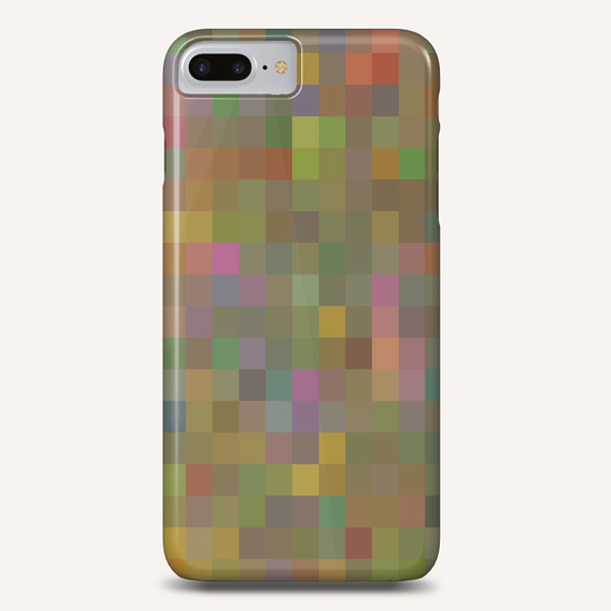 geometric square pixel pattern abstract in green pink yellow Phone Case by Timmy333