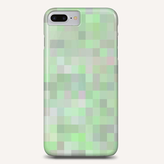 geometric square pixel pattern abstract in green and pink Phone Case by Timmy333