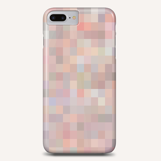 geometric square pixel pattern abstract in pink and blue Phone Case by Timmy333