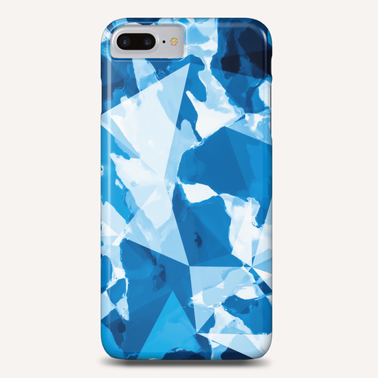 geometric triangle pattern abstract with blue painting background Phone Case by Timmy333