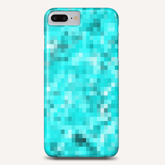 geometric square pixel pattern abstract background in blue Phone Case by Timmy333