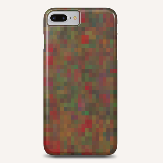 geometric square pixel pattern abstract background in red green orange Phone Case by Timmy333