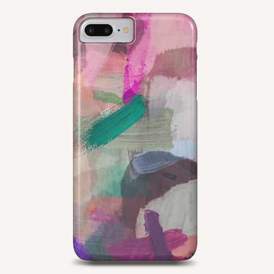 brush painting texture abstract background in pink brown green Phone Case by Timmy333