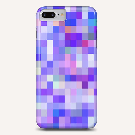 geometric square pixel pattern abstract background in blue pink purple Phone Case by Timmy333