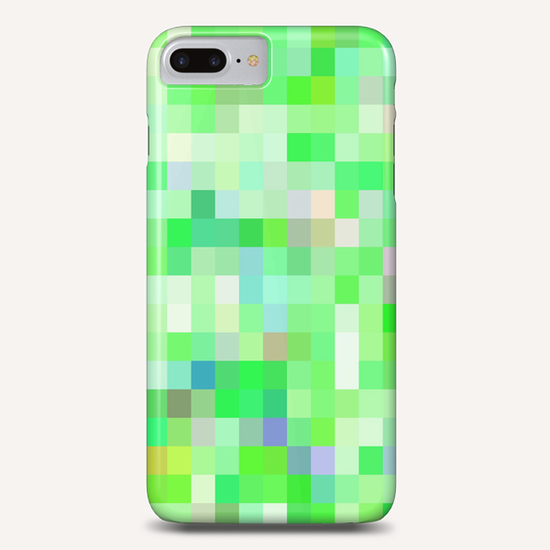 geometric square pixel pattern abstract background in green pink purple Phone Case by Timmy333