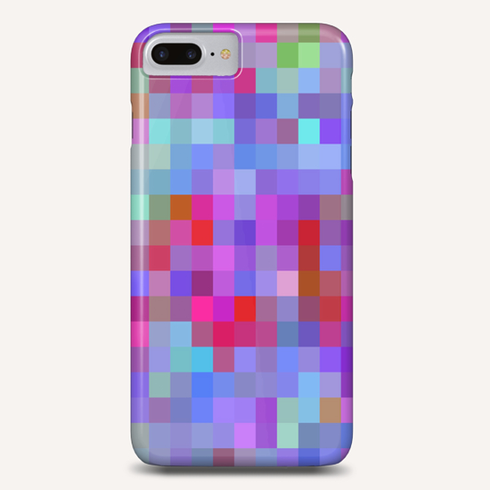 geometric square pixel pattern abstract background in blue purple pink red Phone Case by Timmy333