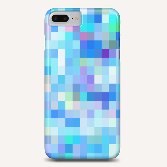 geometric square pixel pattern abstract background in blue pink purple Phone Case by Timmy333