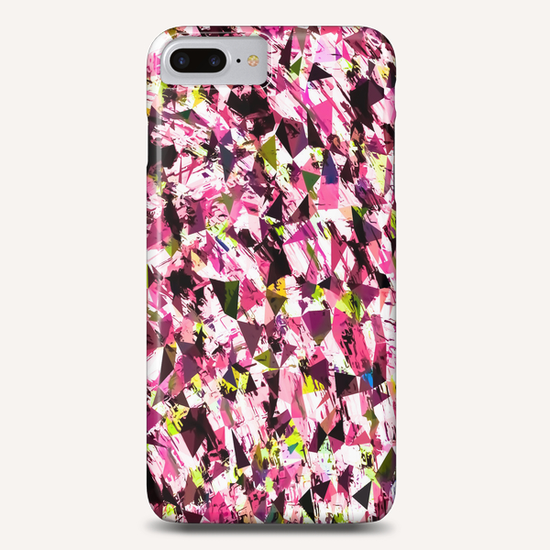 geometric triangle pattern abstract in pink yellow Phone Case by Timmy333