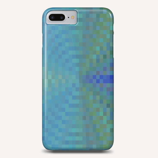 geometric square pixel pattern abstract background in blue and green Phone Case by Timmy333