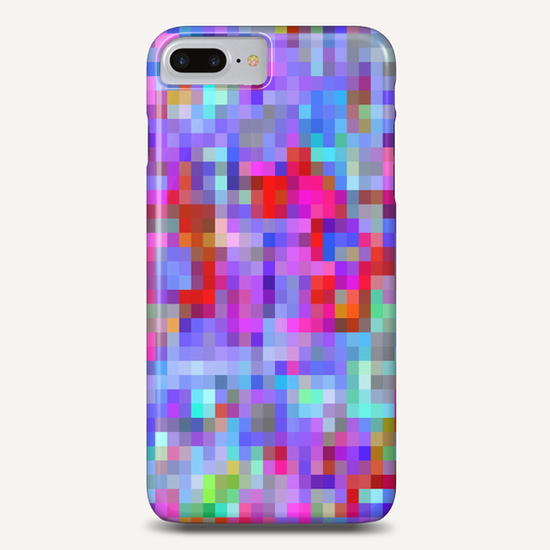 geometric square pixel pattern abstract background in pink blue purple Phone Case by Timmy333