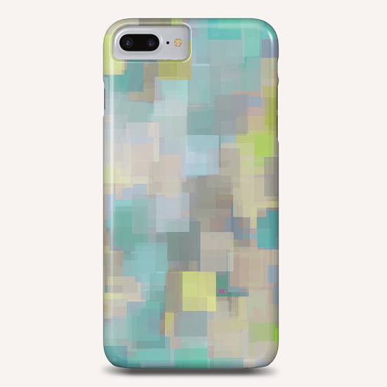 geometric square pattern abstract background in yellow and green Phone Case by Timmy333