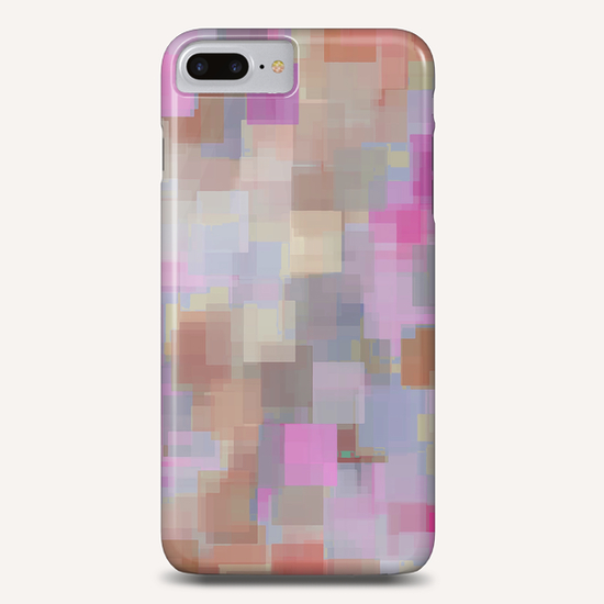 geometric square pattern abstract background in pink brown purple Phone Case by Timmy333