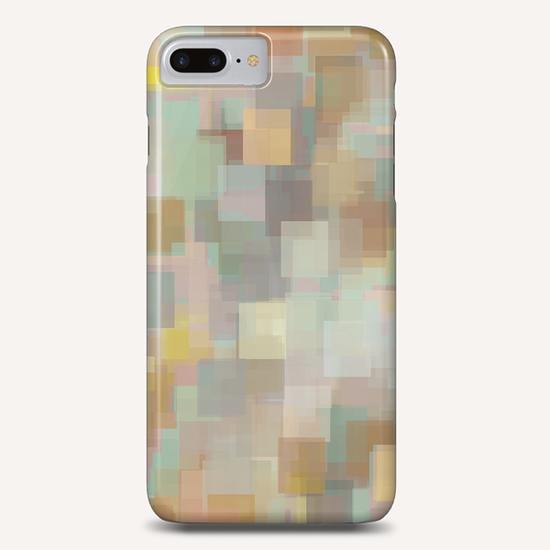geometric square pattern abstract background in brown and yellow Phone Case by Timmy333
