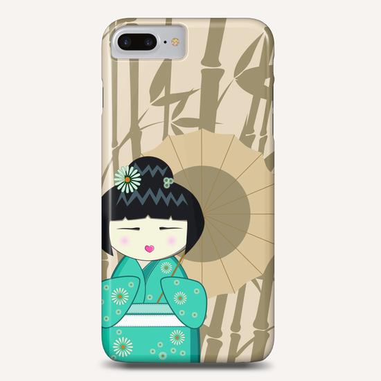 Brown umbrella kokeshi Phone Case by PIEL Design