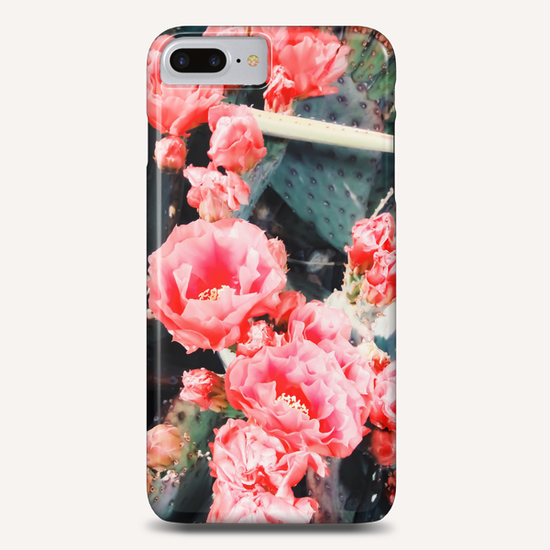 closeup blooming red cactus flower texture background Phone Case by Timmy333