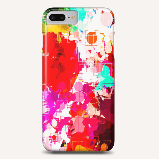 geometric circle pattern abstract in red orange pink blue Phone Case by Timmy333
