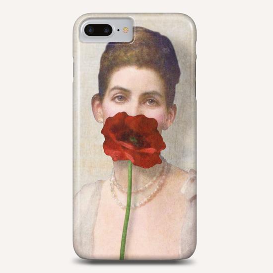 Girl with Red Poppy Flower Phone Case by DVerissimo