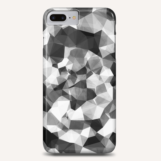 contemporary geometric polygon abstract pattern in black and white Phone Case by Timmy333
