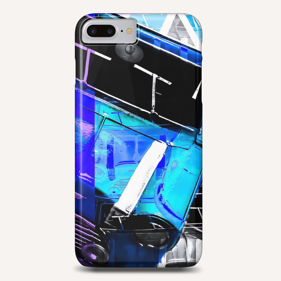 psychedelic Mini Cooper blue sport car abstract background Phone Case by Timmy333