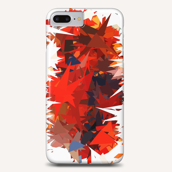 geometric triangle pattern abstract in red orange blue brown Phone Case by Timmy333