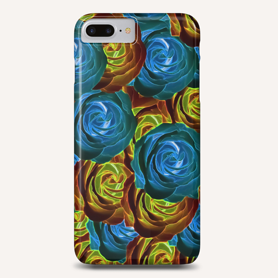 closeup rose pattern texture abstract in blue red and yellow Phone Case by Timmy333