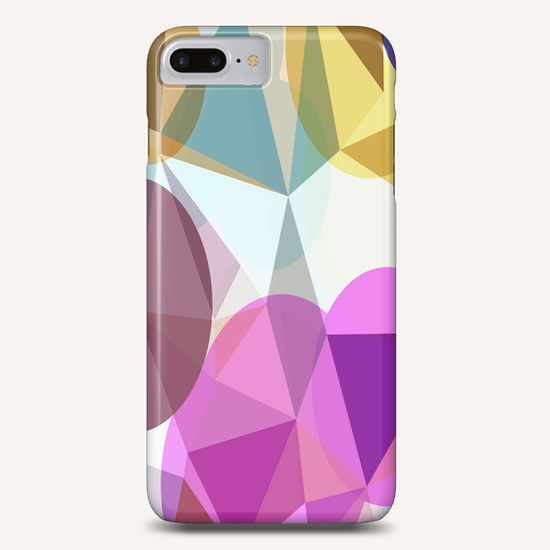 geometric triangle and circle pattern abstract in pink blue yellow Phone Case by Timmy333