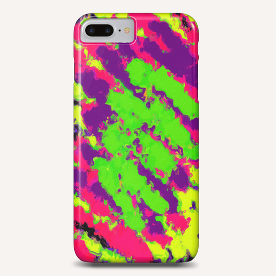 sychedelic splash painting abstract texture in yellow green pink purple black Phone Case by Timmy333
