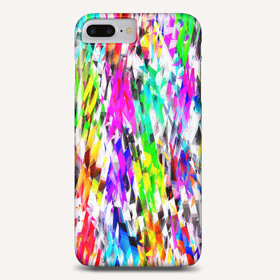 psychedelic geometric triangle polygon pattern abstract background in pink blue purple green yellow Phone Case by Timmy333