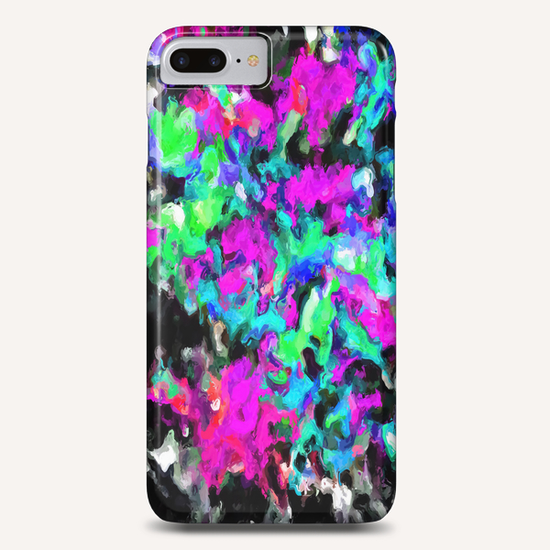 psychedelic splash painting abstract texture in pink purple blue green black Phone Case by Timmy333