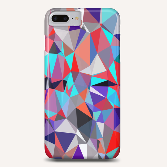 geometric triangle polygon pattern abstract background in red blue purple Phone Case by Timmy333
